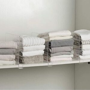 Acrylic Shelf Dividers - Clear. Six pack